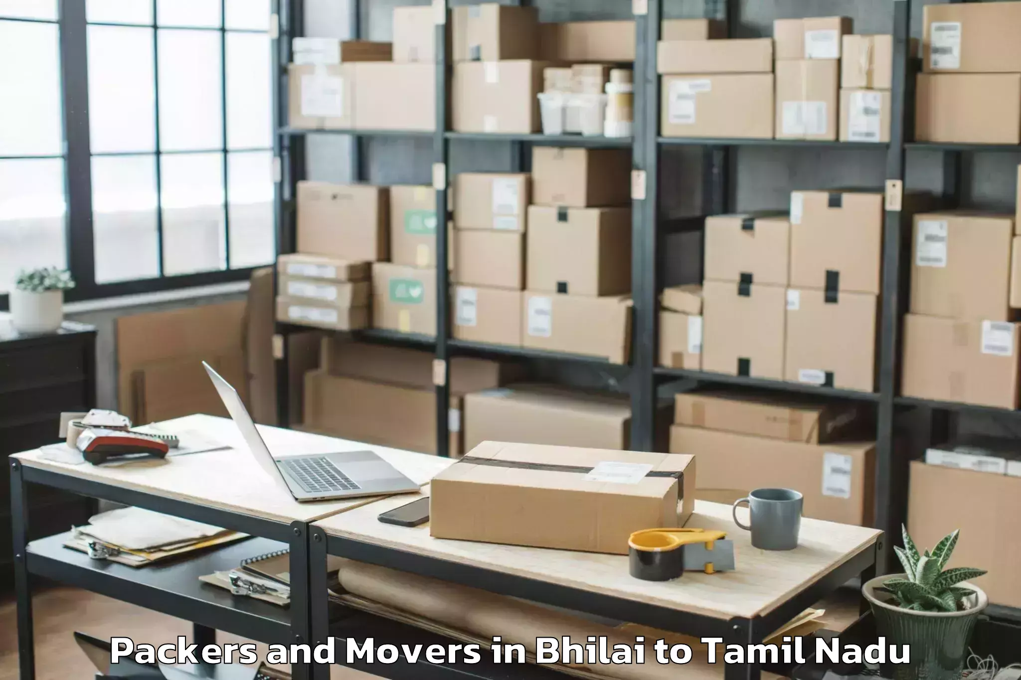 Reliable Bhilai to Gujiliamparai Packers And Movers